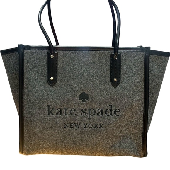 Kate Spade NWOT Gray & Black Tote Shoulder Bag - Picture 1 of 8